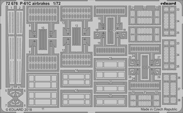 Detailset Northrop P61C Black Widow Airbrakes (Hobby Boss)  E72-676
