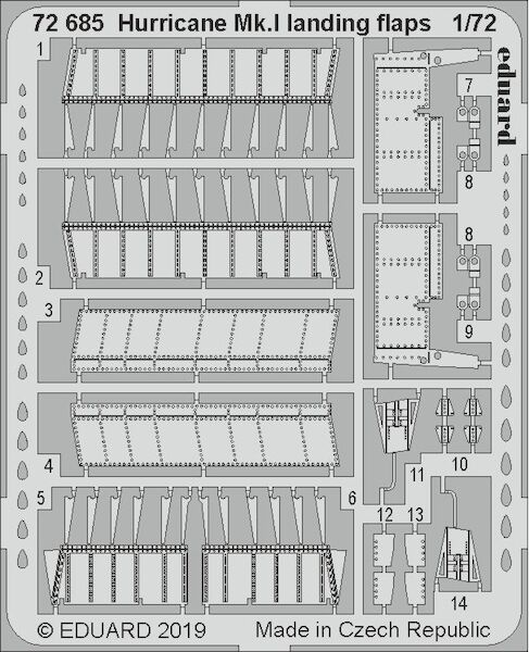 Detailset Hurricane MKI Landing flaps (Arma Hobby) E72-685