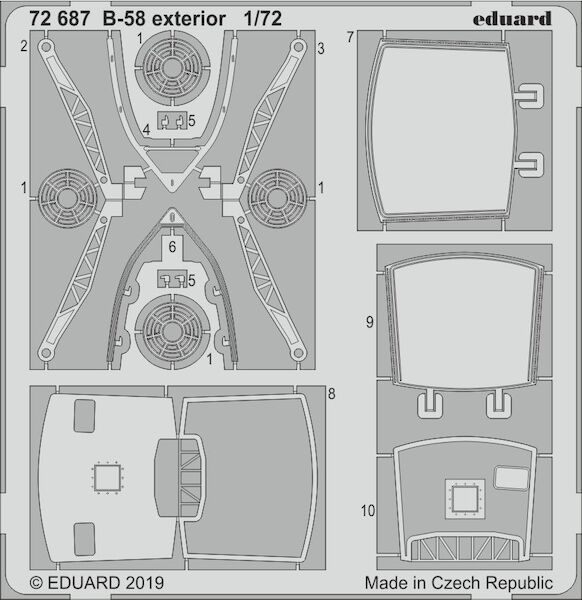 Detailset B58 Hustler exterior (Italeri)  E72-687