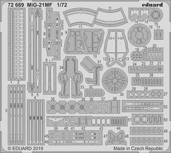 Detailset Mikoyan MiG21MF Fishbed (Eduard)  E72-689