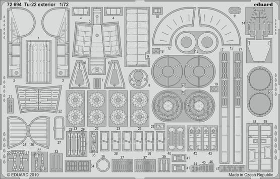 Detailset Tupolev Tu22 Blinder exterior (Trumpeter) E72-694
