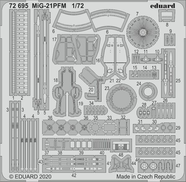 Detailset Mikoyan miG21PFM Fishbed (Eduard)  E72-695