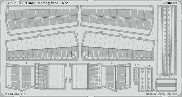 Detailset TBM/TBF Avenger Landing flaps (Hasegawa/Hobby 2000)  E72-696