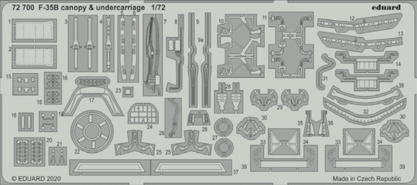 Detailset Lockheed-Martin F-35B Lightning II canopy & undercarriage (Italeri)  E72-700