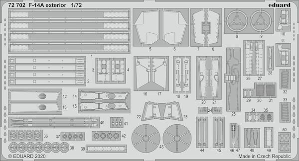 Detailset Grumman F-14A Tomcat exterior (Academy) (REISSUE)  E72-702