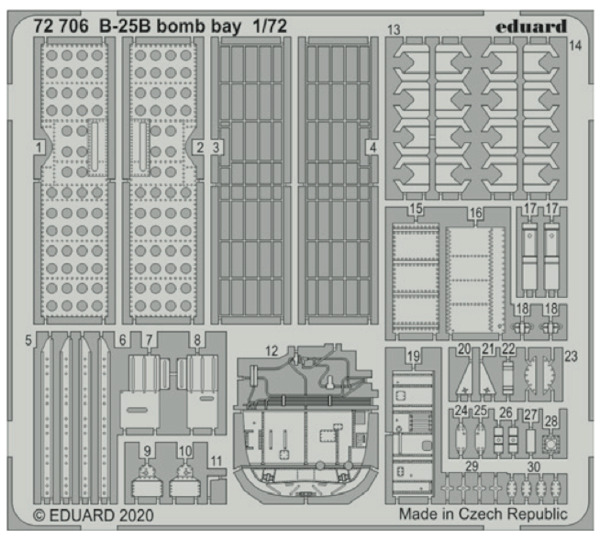 Detailset B25B/C Mitchell bomb Bay (Airfix) (REISSUE) E72-706