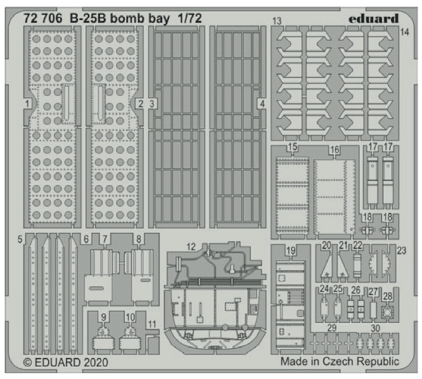 Detailset B25B/C Mitchell bomb Bay (Airfix)  E72-706