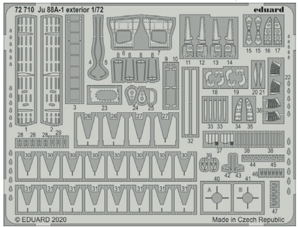 Detailset Junkers Ju88A-1 Interior (Revell) E72-710
