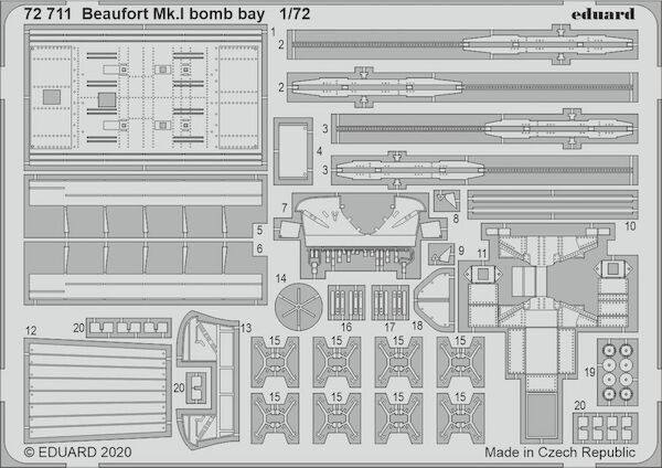Detailset Bristol Beaufort Bomb Bay (Airfix) E72-711
