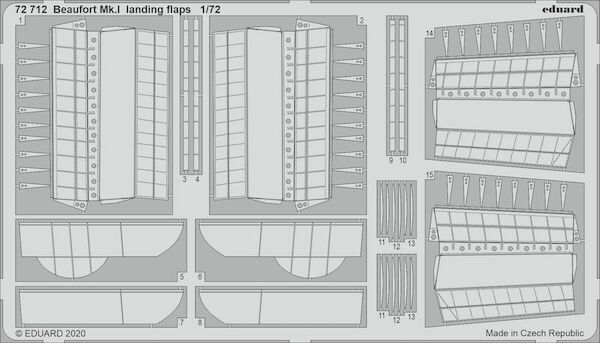 Detailset Bristol Beaufort Landing flaps (Airfix) E72-712