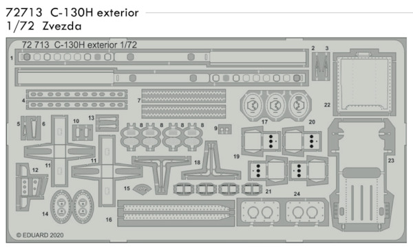 Detailset Lockheed C130H Hercules Exterior (Zvezda) E72-713