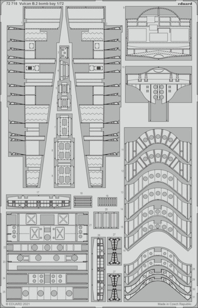 Detailset Avro Vulcan B.2 Bomb Bay (New Airfix)  E72-715