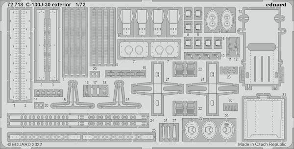 Detailset Lockheed C130J-30 Exterior (Zvezda) E72-718