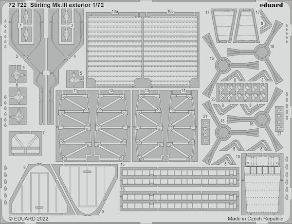 Detailset Short Stirling MKIII exterior (Italeri) E72-722