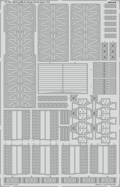 Detailset Short Stirling MKIII Wing Bomb Bay (Italeri) E72-724