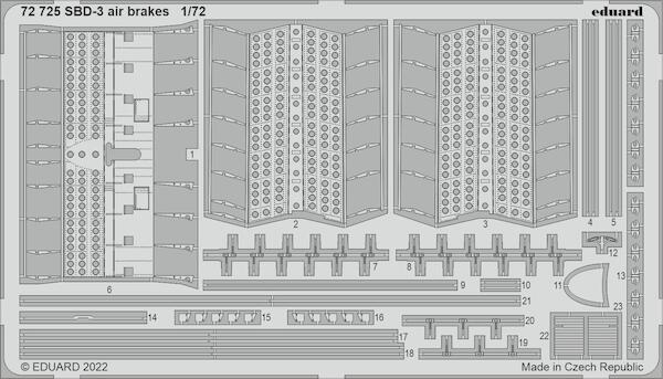 Detailset  SBD-3 Dauntless Airbrakes (Flyhawk)  E72-725