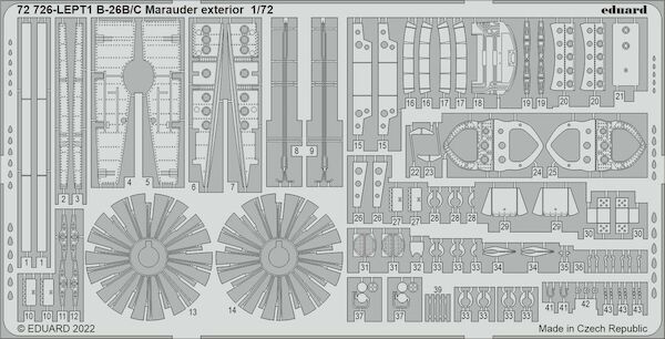 Detailset  B26B/C Marauder exterior (Hasegawa/Hobby 2000)  E72-726