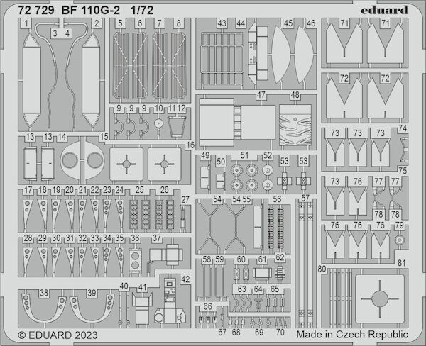 Detailset Messerschmitt BF110G-2 (Eduard) E72-729