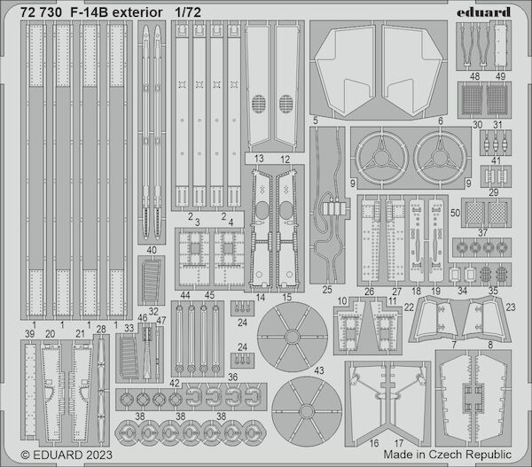 Detailset Grumman f14B Tomcat exterior (Academy) E72-730