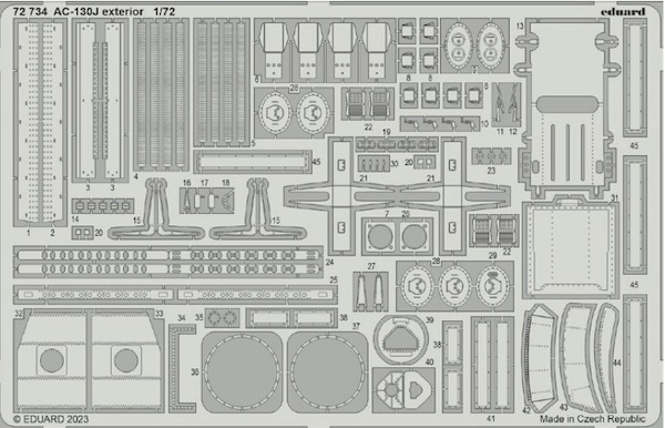 Detailset AC130J Hercules exterior (Zvezda) E72-734