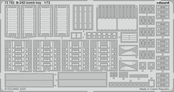 Detailset B24D Liberator Bomb Bay (Airfix) E72-752