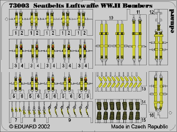Detailset Seatbelts Luftwaffe WWII Bombers  E73-003