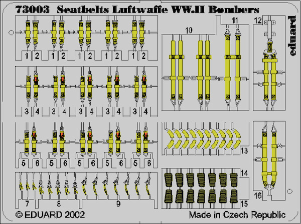 Detailset Seatbelts Luftwaffe WWII Bombers E73-003