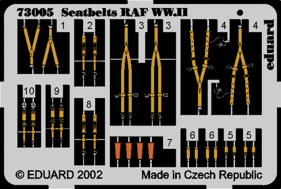 Detailset Seatbelts RAF WW2  E73-005