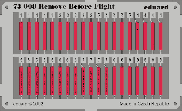 Remove before flight tags  E73-008