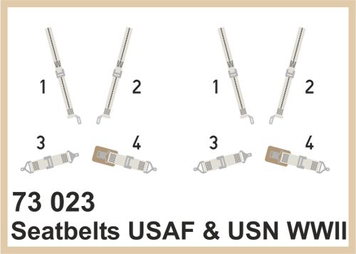 Detailset Seatbelts USAAF and USN WWII SUPER (2x0 E73-023