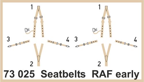 Detailset Seatbelts RAF early SUPER (2x)  E73-025