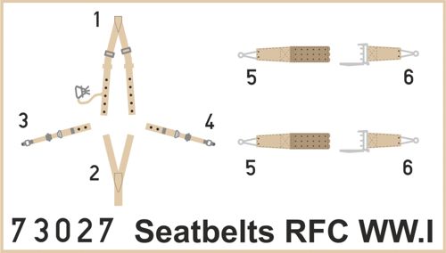 Detailset Seatbelts RFC WW1 SUPER (2x0  E73-027