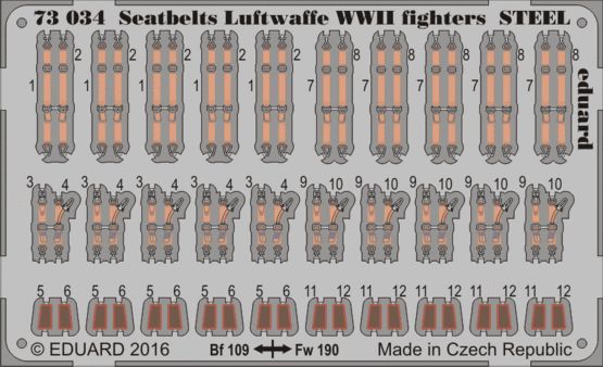 Detailset Seatbelts Luftwaffe WWII Fighters Steel  E73-034