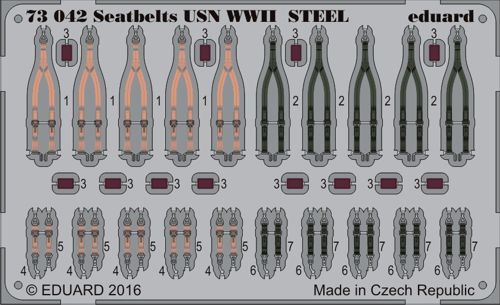 Detailset Seatbelts US Navy WWII Fighters - Steel  E73-042
