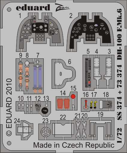 Detailset DH100 Vampire F. MK6  (A-Model)  e73-374