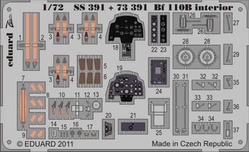 Detailset Messerschmitt BF110B Self Adhesive (Airfix)  E73-391