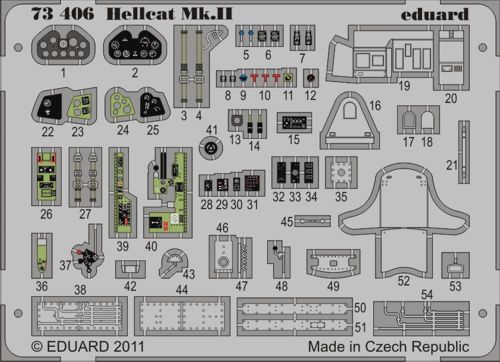Detailset Hellcat MKII Interior Self adhesive (Eduard / Cyber Hobby)  E73-406