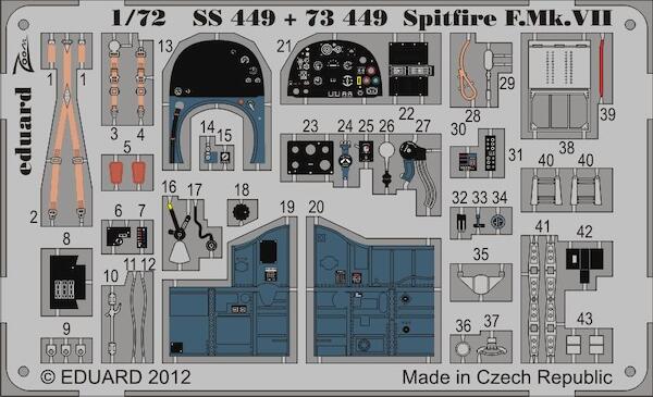 Detailset Spitfire F MKVII Self Adhesive (Italeri) E73-449