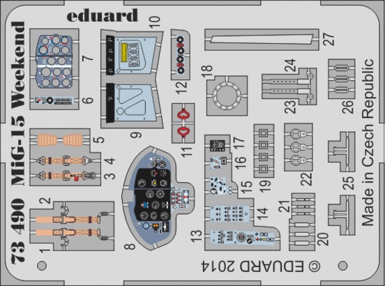 Detailset Mikoyan MiG15 Self Adhesive (Eduard weekend)  E73-490