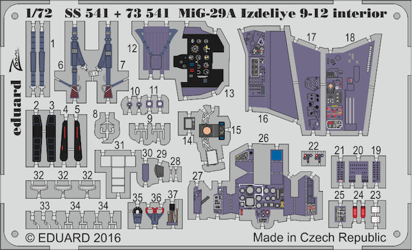 Detailset Mikoyan MiG29A izdeliye 9-12 "Fulcrum" (Zvezda)  E73-541