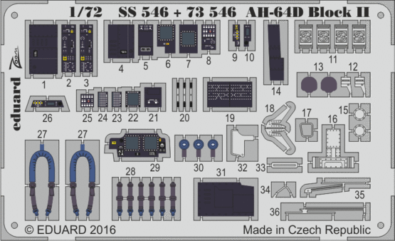 Detailset AH64D Apache Block II (Academy AC12514) E73-546