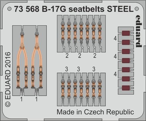 Detailset Boeing B17G Flying Fortress Seatbelts (STEEL) (Airfix)  E73-568