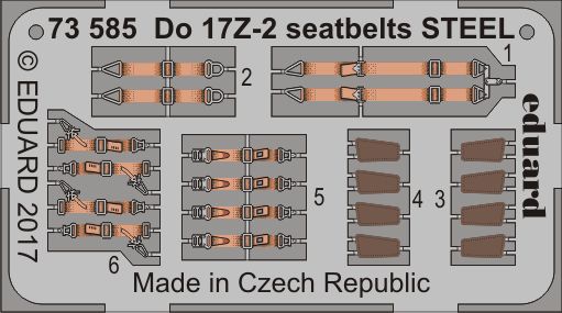Detailset Dornier Do17Z-2 Seatbelts -steel- (ICM)  E73-585