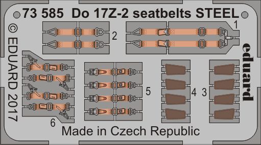 Detailset Dornier Do17Z-2 Seatbelts -steel- (ICM) E73-585