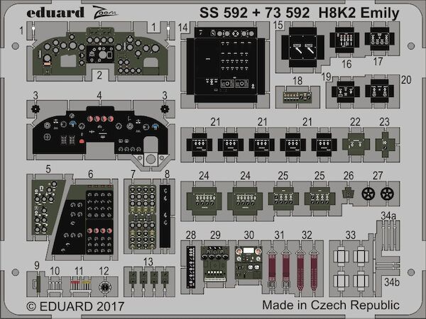 Detailset H8K-2 Emily cockpit interior (Hasegawa) E73-592
