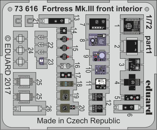 Detailset Boeing Fortress MKIII front Interior (Airfix)  E73-616