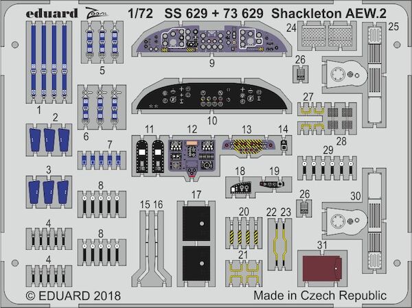 Detailset Shackleton AEW2 Cockpit interior (Airfix) E73-629