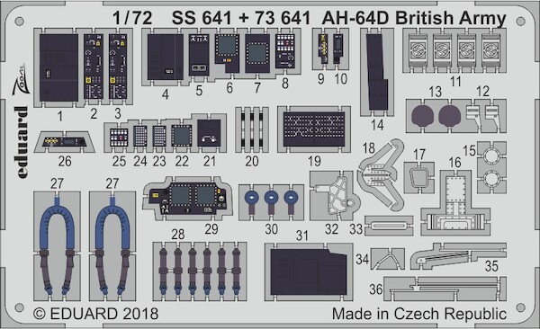Detailset WAH64D Apache British Army (Academy) E73-641