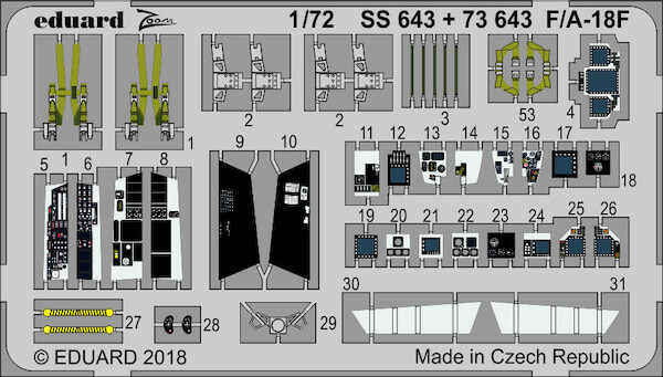 Detailset F/A18F Super Hornet (Academy)  E73-643