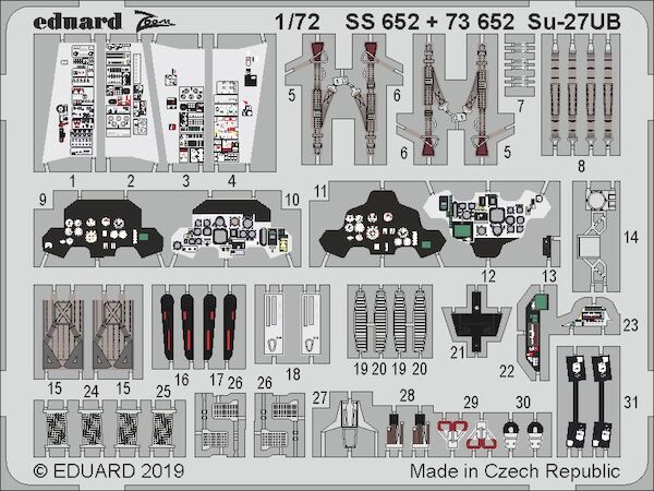 Detailset Sukhoi Su27UB Flanker B (Zvezda)  E73-652